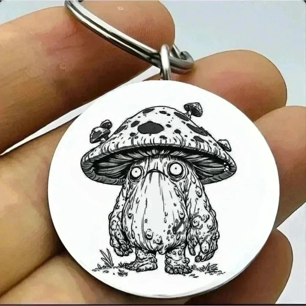 Giant Mushroom Monster Art Hot Horror Keychain